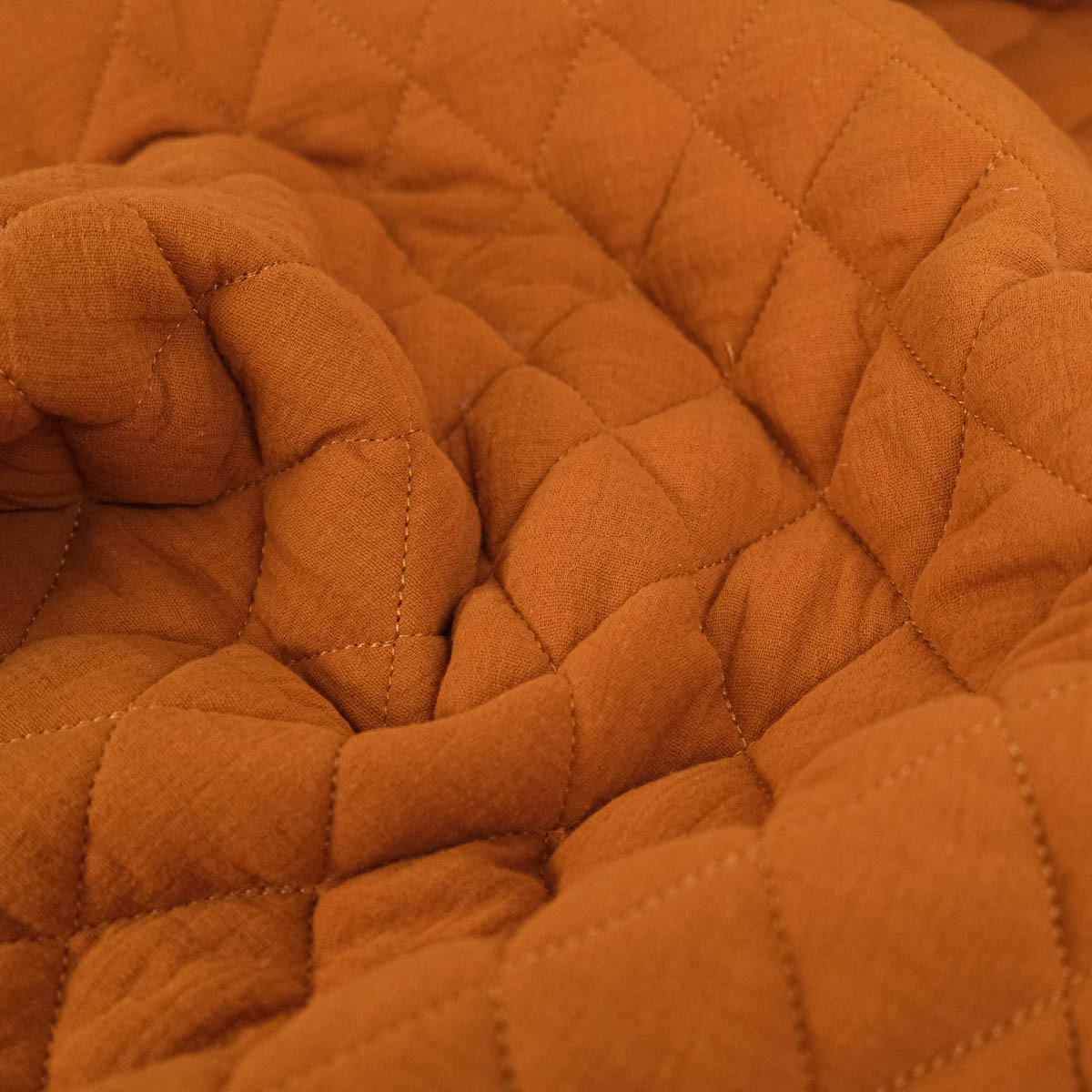 Matelassé Double Gaze Uni Caramel - Gaby - Maison Klem